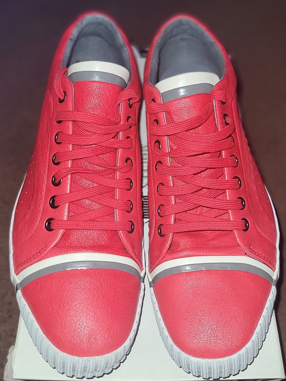 AMQ X Puma Scarred Street Red Lace-Up Low-Top Sneakers